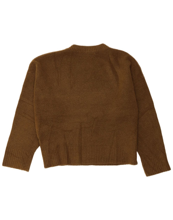 Zara Pull surdimensionné à col rond pour femme UK 16 Grand acrylique vert
