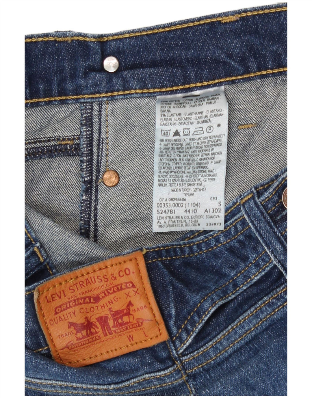 Levi's Short en Jean W30 Femme Bleu Moyen Coton