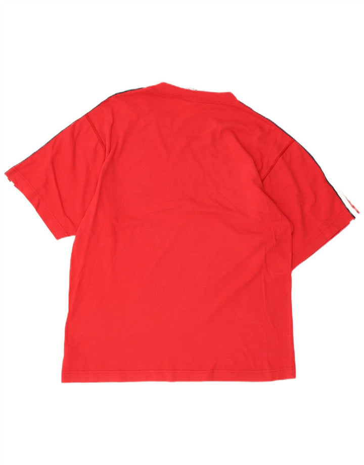 ADIDAS T-Shirt Homme UK 34/36 Petit Rouge Coton
