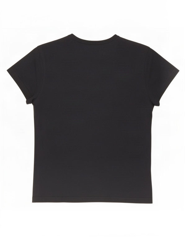 Reebok T-Shirt Femme Top UK 12 Coton Noir Moyen