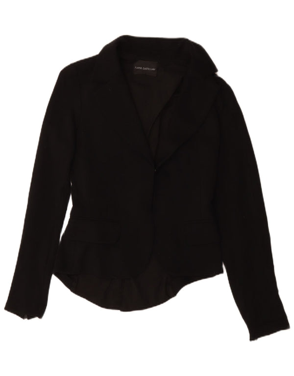 Flavio Castellani Veste Blazer Femme UK 14 Moyen Noir
