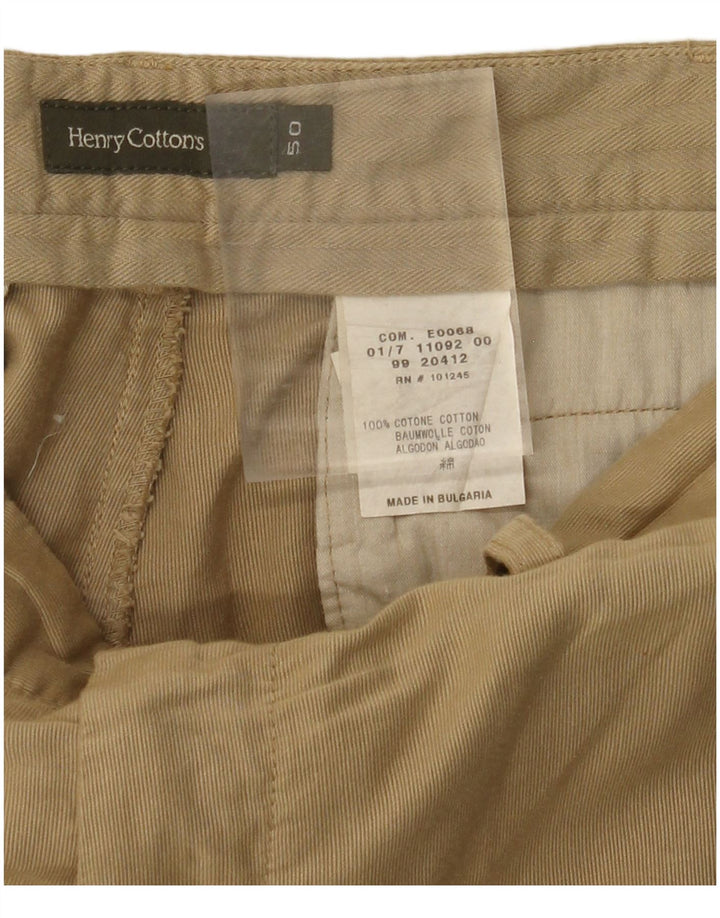 HENRY COTTONS Pantalon Chino Droit Homme IT 50 Large W32 L29 Beige