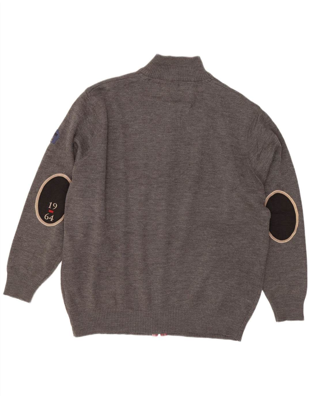 vintage Mens Cardigan Pull 5XL Gris Laine Mérinos