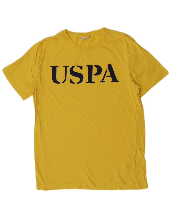 U.S. Polo Assn. T-Shirt Graphique Homme Haut Large Coton Jaune
