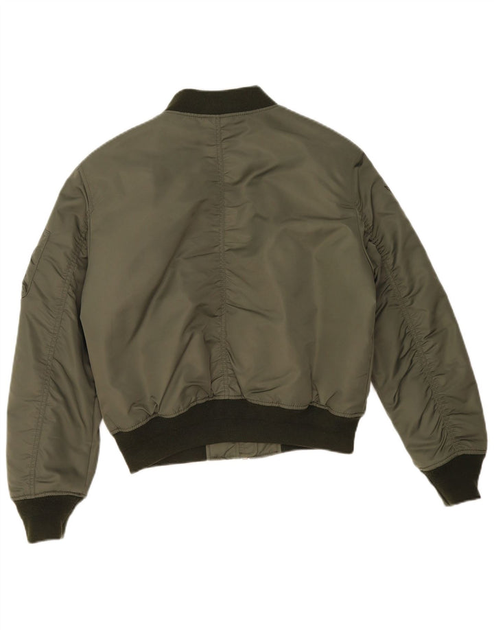 Superdry Veste surdimensionnée MA-1 Flight pour femme UK 10 Small Kaki Colourblock