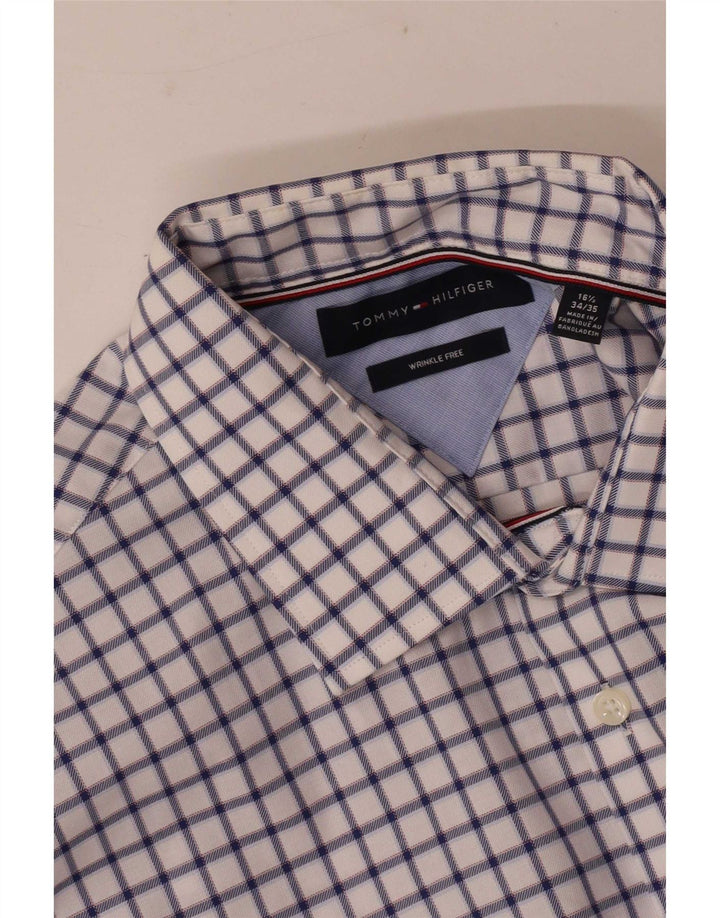 Tommy Hilfiger Chemise Homme Taille 16 1/2 Grand Coton à Carreaux Blanc