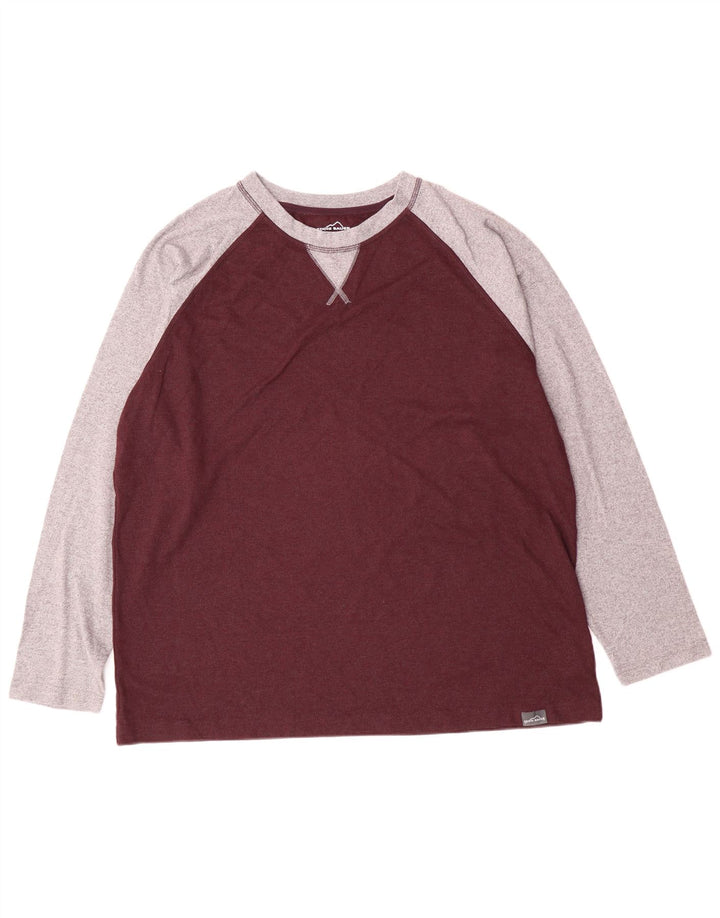 Eddie Bauer Haut à manches longues pour homme XL en coton color block bordeaux