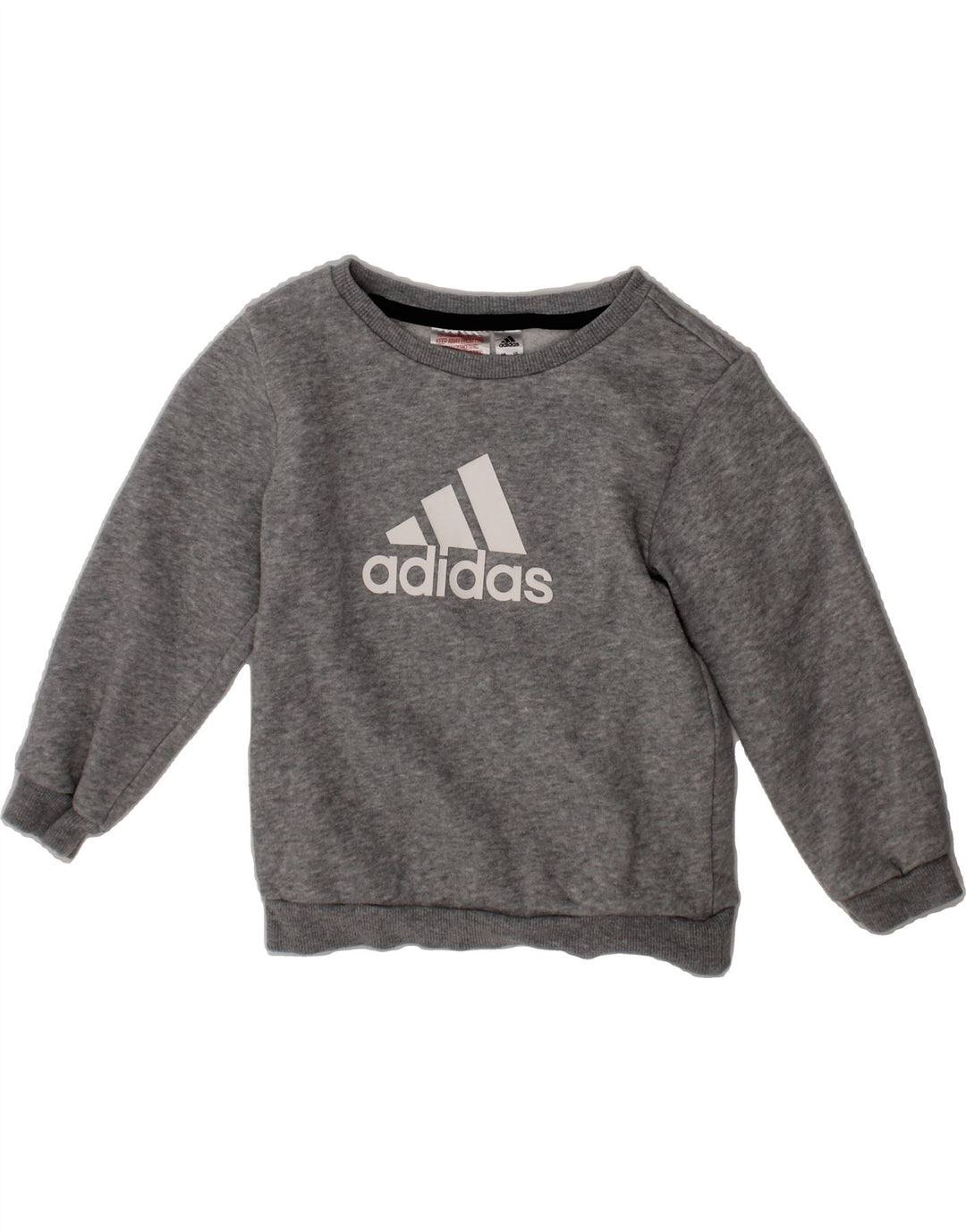 ADIDAS Boys Graphic Sweatshirt Jumper 2-3 Years Grey Cotton Vintage Adidas and Second-Hand Adidas from Messina Hembry 