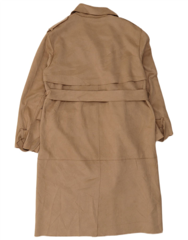 Zara Trench Femme UK 44 Polyester Beige Moyen