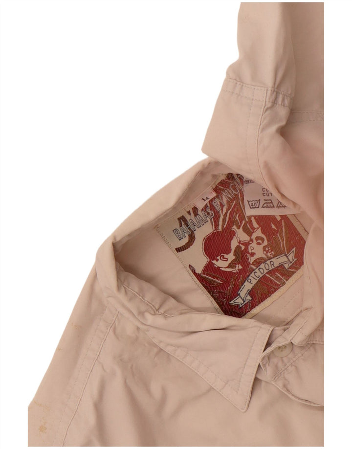 vintage Chemise à manches courtes pour hommes Grand coton blanc