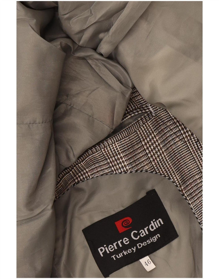 Pierre Cardin Veste Blazer 1 Bouton Homme EU 46 Petit Pied De Poule Gris