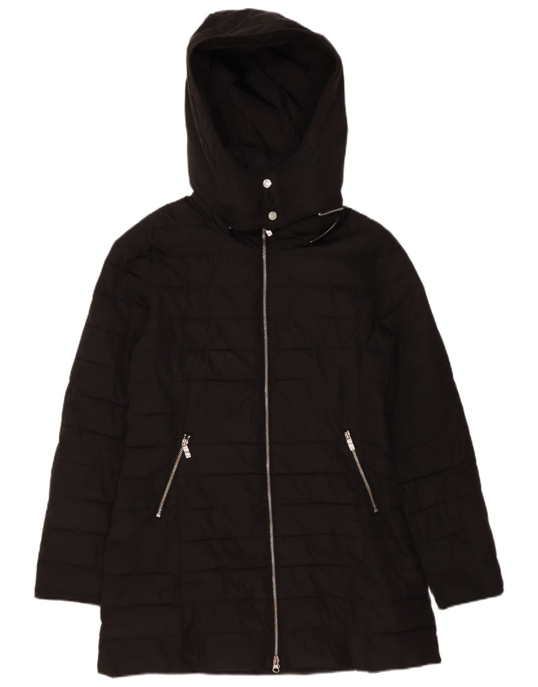 Armani Jeans Veste matelassée à capuche pour femme US 8 Medium Noir Polyester