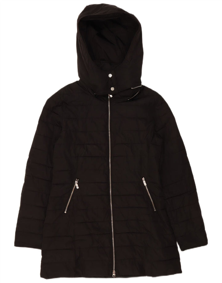 Armani Jeans Veste matelassée à capuche pour femme US 8 Medium Noir Polyester