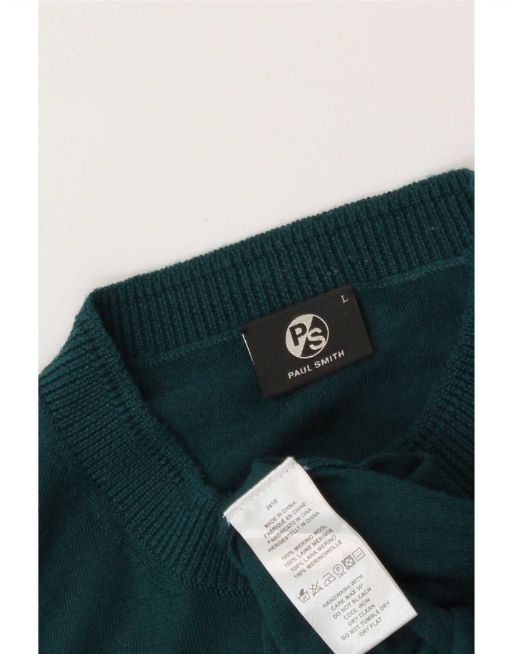 Paul Smith Pull à col rond pour homme en laine mérinos verte