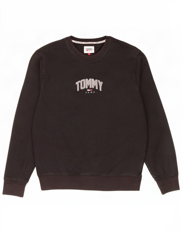 Tommy Hilfiger Sweat-shirt graphique pour homme en coton noir moyen