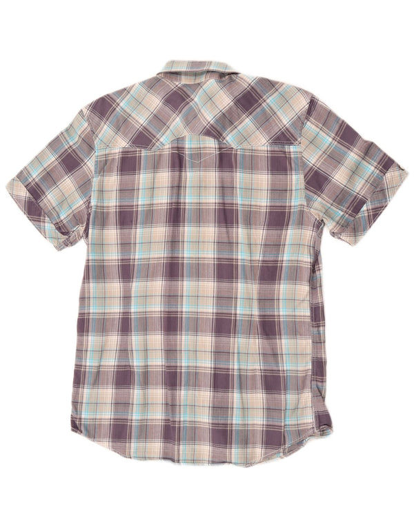 Levi's Chemise à Manches Courtes Homme Violet Moyen Check Cotton