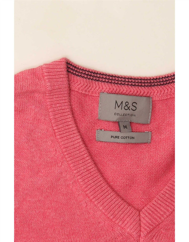 Marks & Spencer Pull Col V Homme Rose Moyen Coton