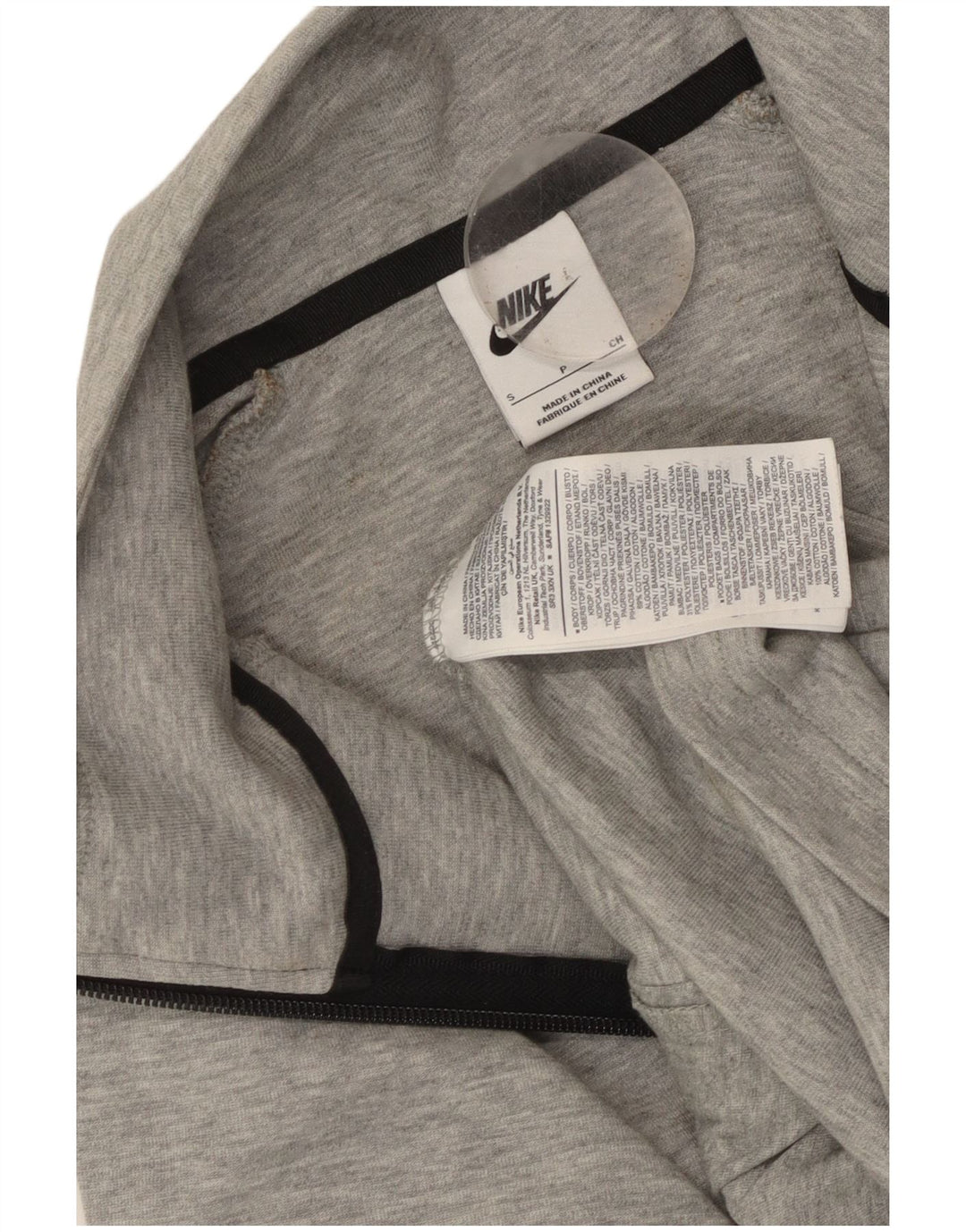 NIKE Femmes Surdimensionné Crop Sweatshirt Jumper UK 10 Petit Gris Moucheté