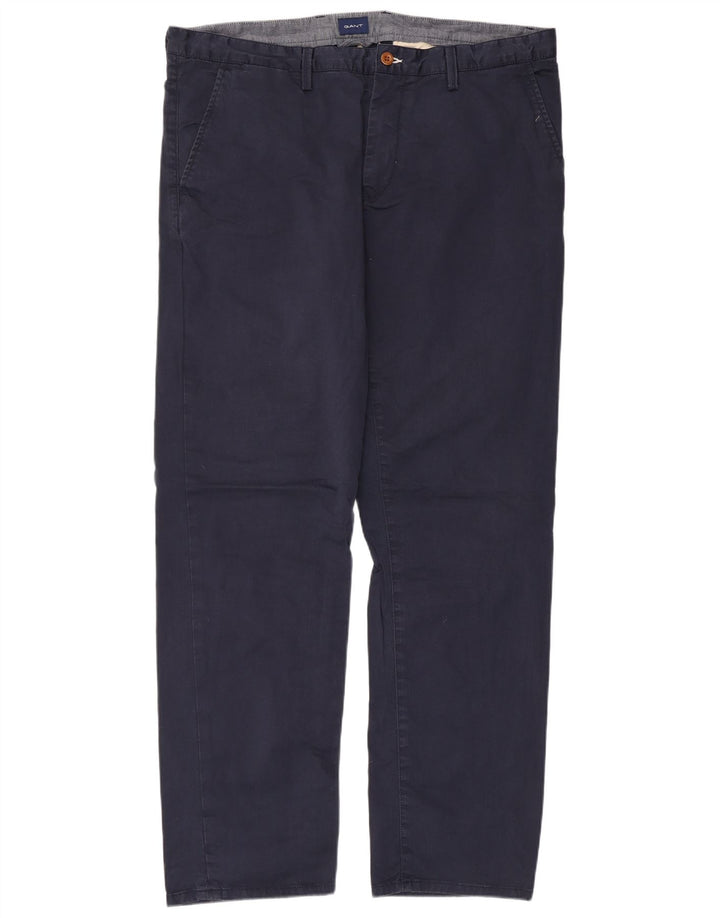 GANT Pantalon Chino Droit Homme W40 L34 Bleu Marine Coton