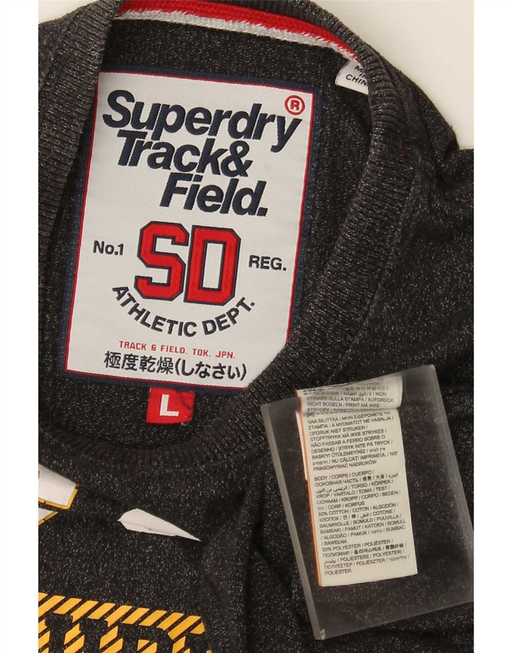 Superdry T-Shirt Graphique Homme Grand Gris Coton