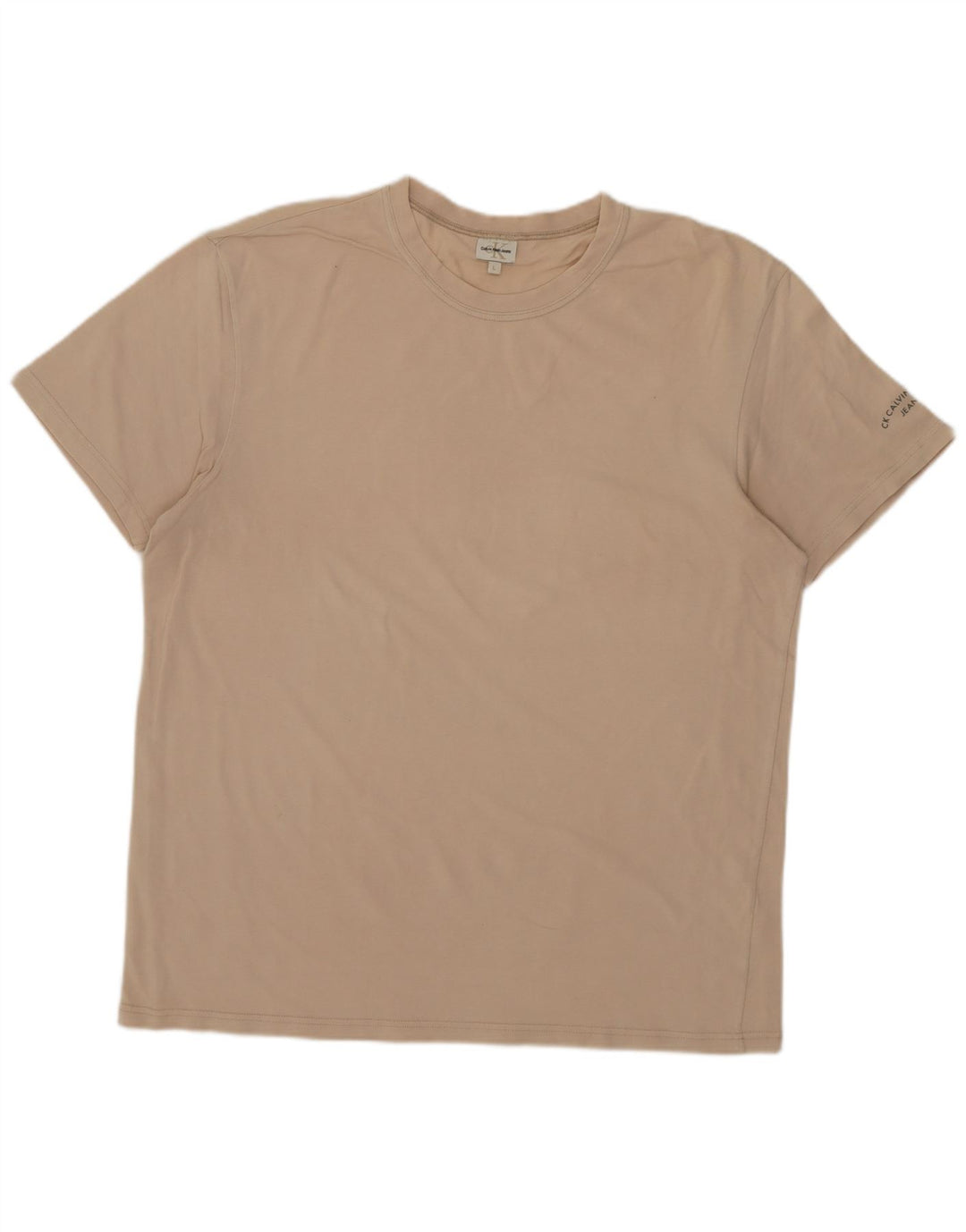 CALVIN KLEIN JEANS T-Shirt Homme Top Large Beige Coton