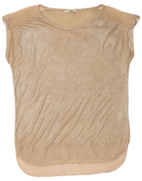 OASIS Chemisier long surdimensionné pour femme UK 10 Petit Doré Polyester