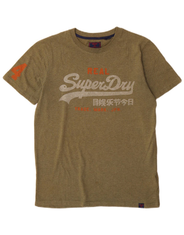 Superdry T-Shirt Graphique Homme Kaki Moyen Coton