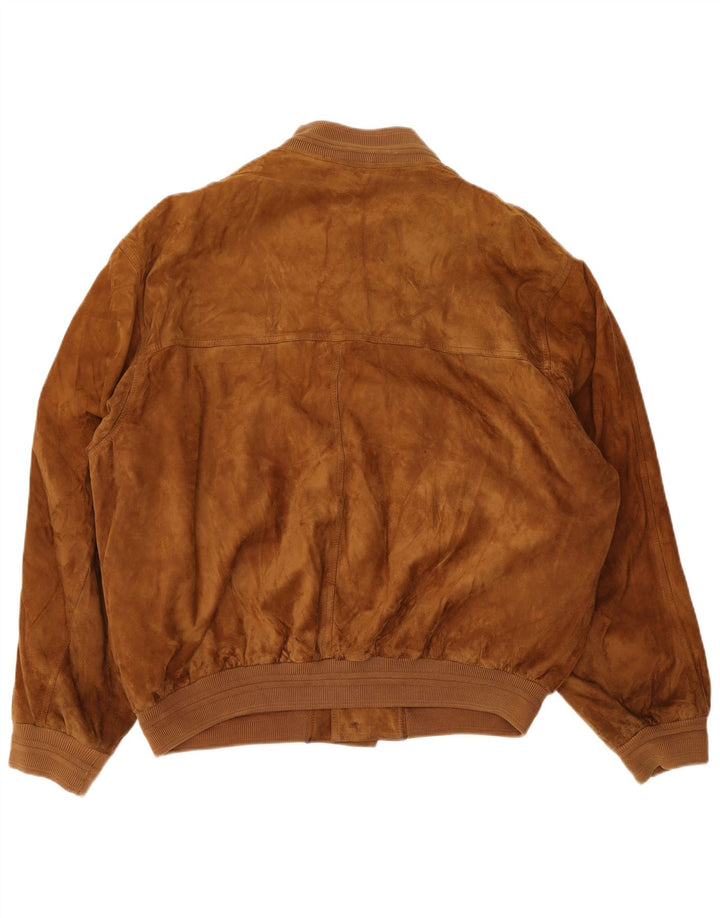 Veste Bomber En Daim Vintage Homme IT 56 3XL Marron