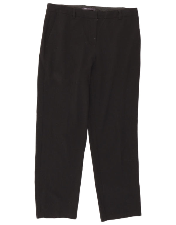 Marks & Spencer Pantalon décontracté slim pour femme UK 12 Medium W32 L28 Noir