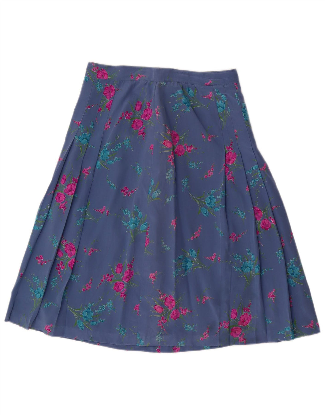 VINTAGE Womens A-Line Skirt W28 Medium Blue Floral