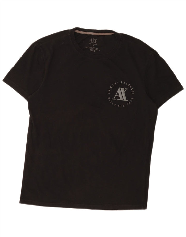 Armani Exchange T-Shirt Graphique Homme Noir Moyen Coton