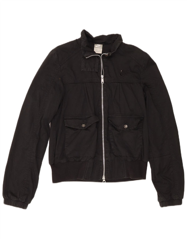 Veste Bomber Nike Femme UK 10/12 Coton Noir Moyen