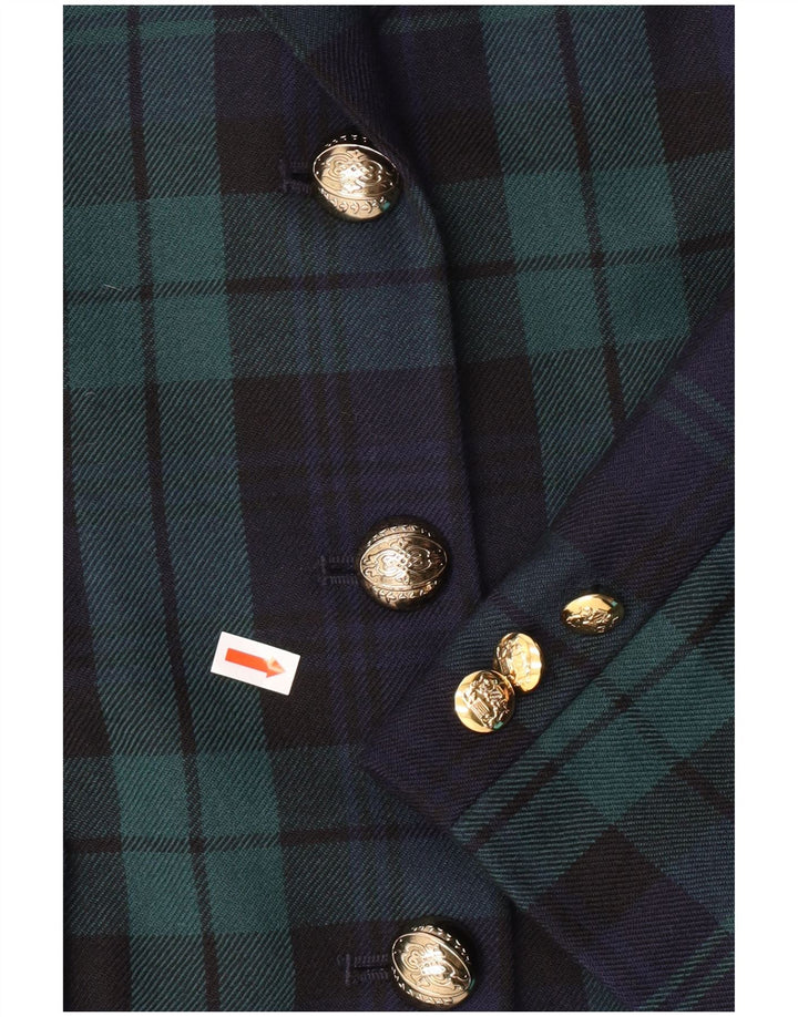 LUISA SPAGNOLI Veste Blazer Femme IT 46 Grand Vert Plaid Classique