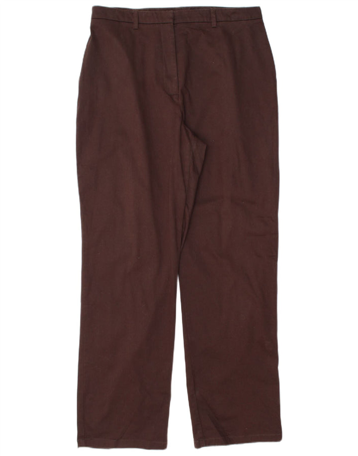 EDDIE BAUER Pantalon Chino Droit Femme US 12 Large W32 L30 Marron