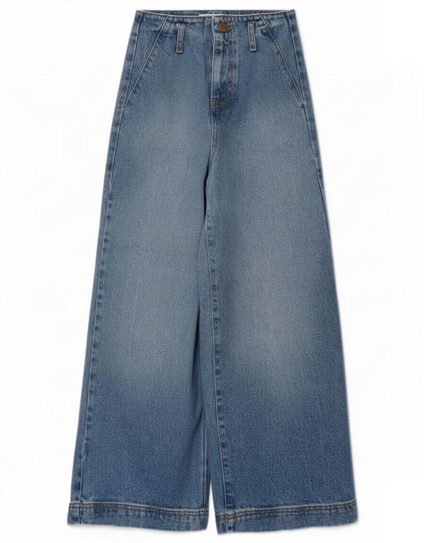 Zara Jean taille haute jambe large pour femme EU 22 2XS W22 L26 Bleu