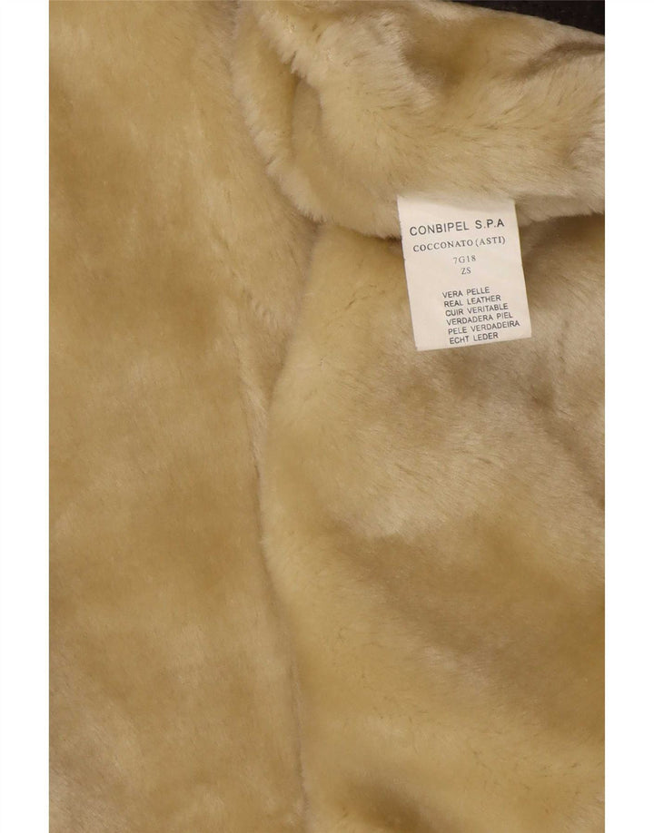 Conbipel Veste en Cuir Sherpa Homme IT 50 Grand Cuir Marron