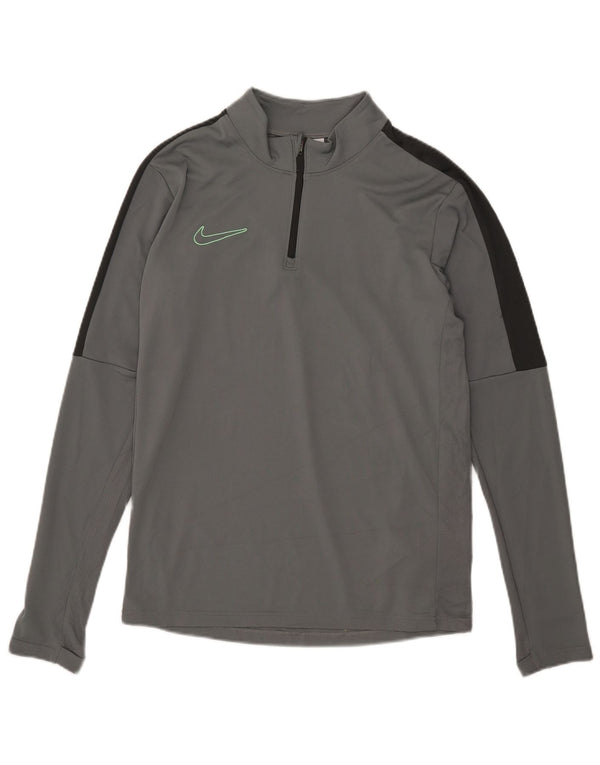 Nike Haut de survêtement Dri Fit Zip Neck pour hommes, petit, gris color block
