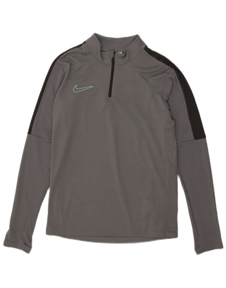 Nike Haut de survêtement Dri Fit Zip Neck pour hommes, petit, gris color block