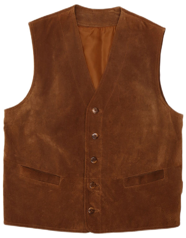 Front Line Gilet en daim pour homme UK 40 Cuir marron moyen