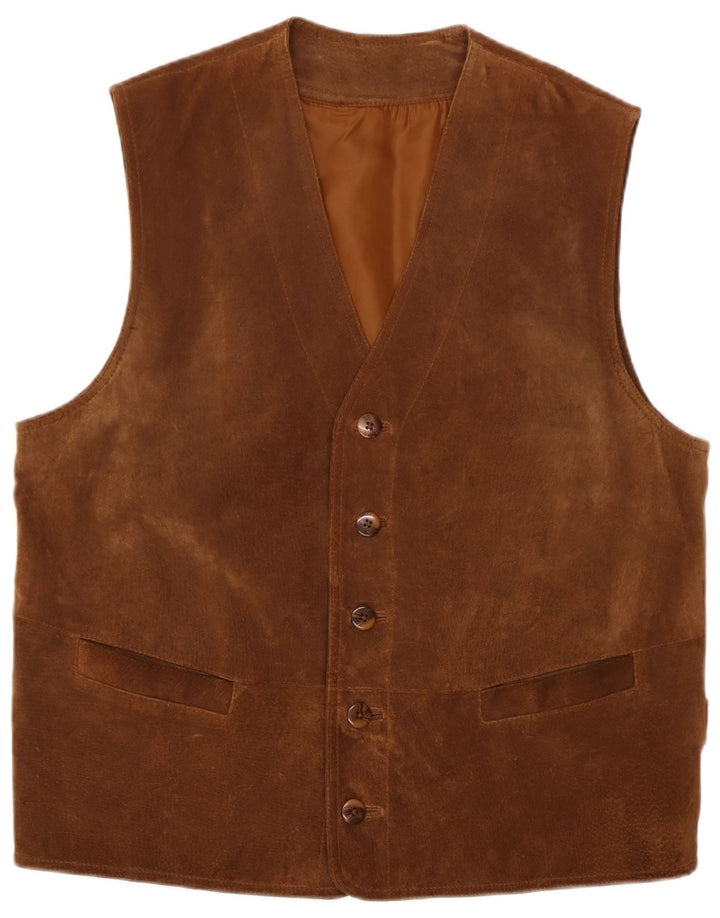 Front Line Gilet en daim pour homme UK 40 Cuir marron moyen
