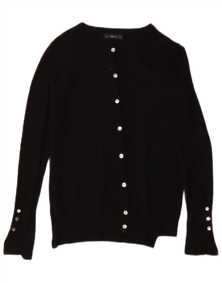 Zara Cardigan Femme Pull UK 10 Petit Noir