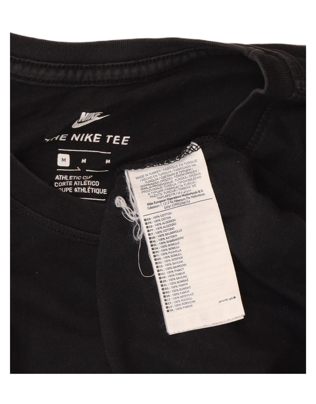 Nike T-shirt coupe athlétique pour homme en coton noir moyen