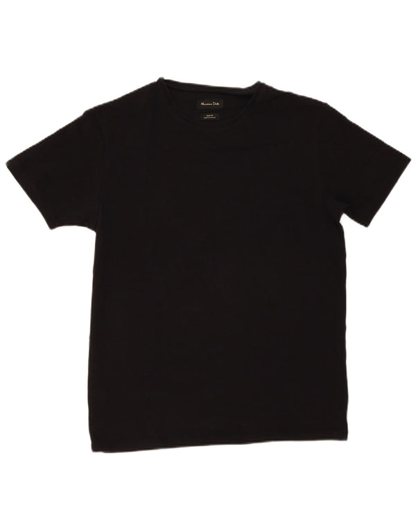 Massimo Dutti T-shirt slim à manches courtes pour homme Noir moyen