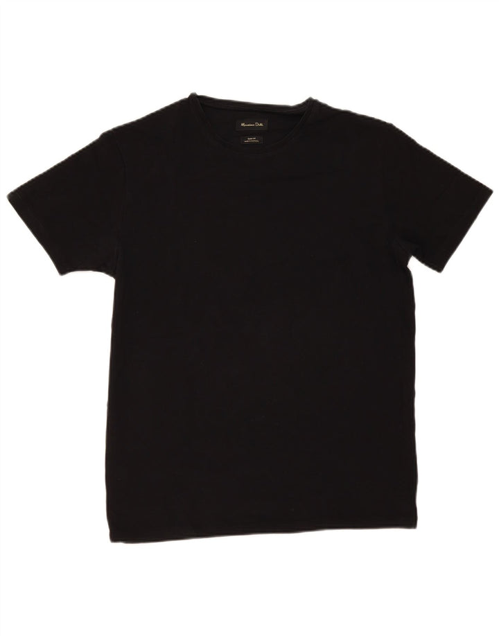 Massimo Dutti T-shirt slim à manches courtes pour homme Noir moyen