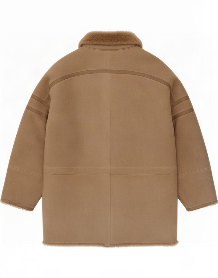 veste en peau de mouton homme vintage IT 50 Grand Marron Classique