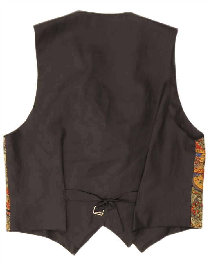 Gilet Vintage Homme Moyen Multicolore Paisley Viscose Rétro