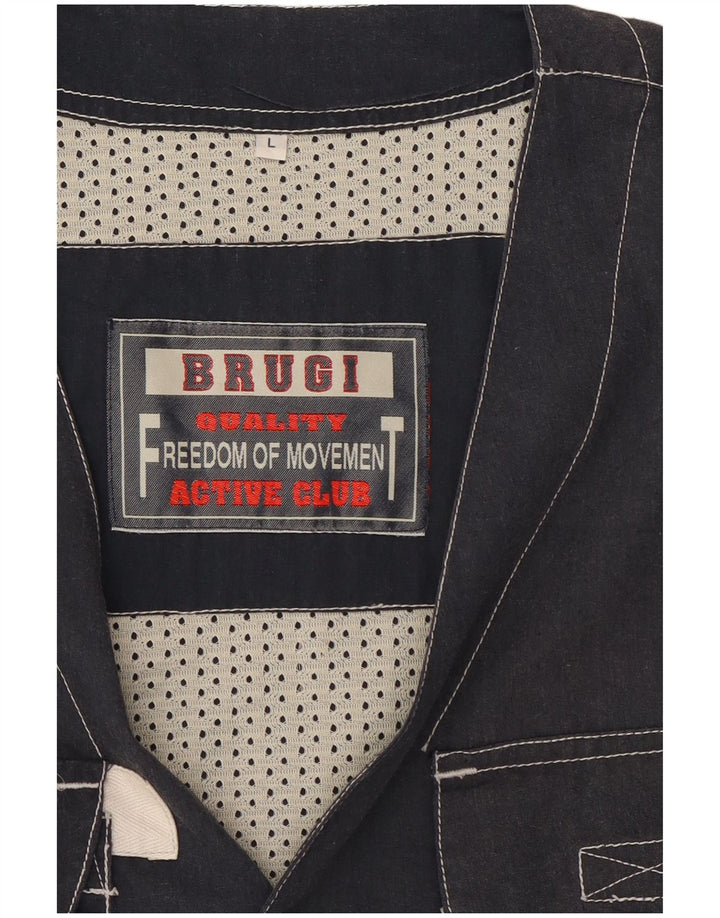 Brugi Gilet utilitaire pour homme UK 40 Large Bleu marine Polyester