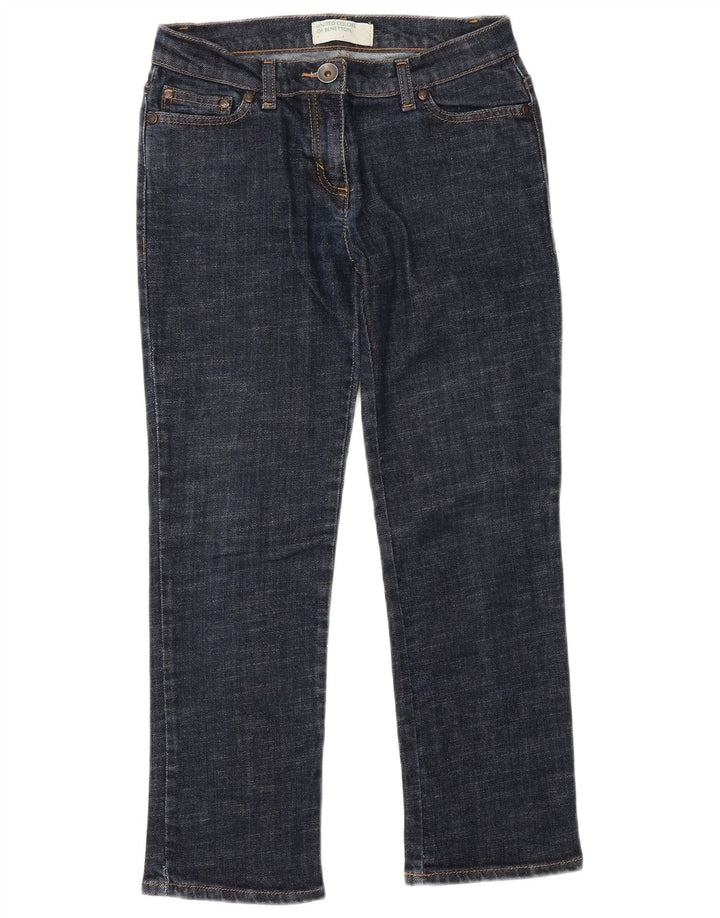 Benetton Jean Court Femme IT 40 Small W26 L25 Bleu Marine
