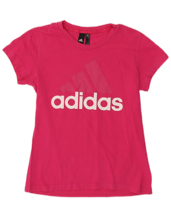 Adidas T-shirt graphique pour femme UK 12/14 Rose moyen