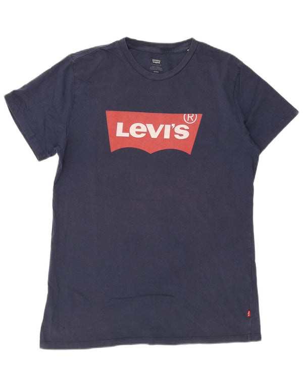 Levi's T-Shirt Graphique Homme Bleu Marine Moyen Coton